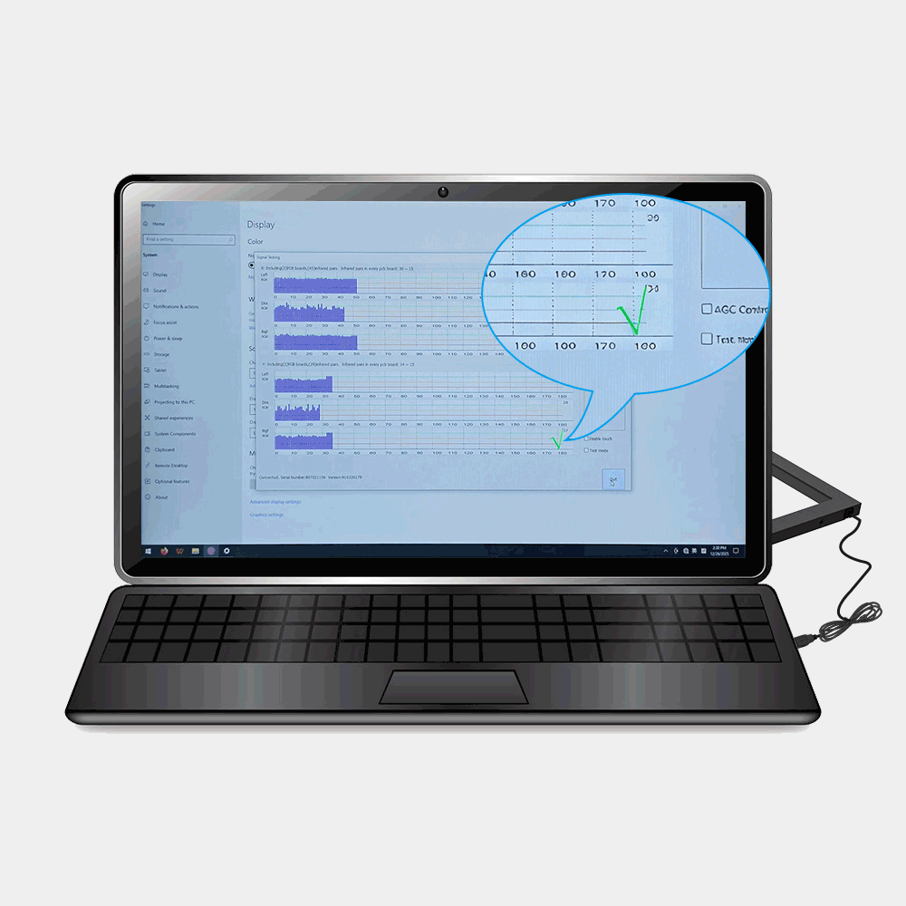 TK赤外線タッチスクリーンを以下の手順で取り付けます。