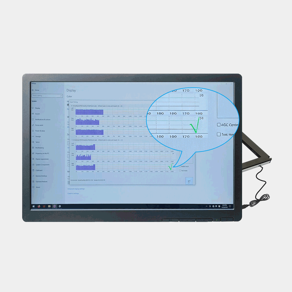 TE赤外線タッチスクリーンを以下の手順で取り付けます。